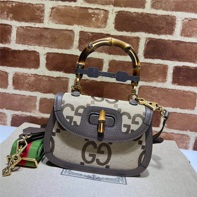Replica Gucci Bamboo 1947 Jumbo GG Small Top Handle Bag 675797 UKMDT 2570 (2)