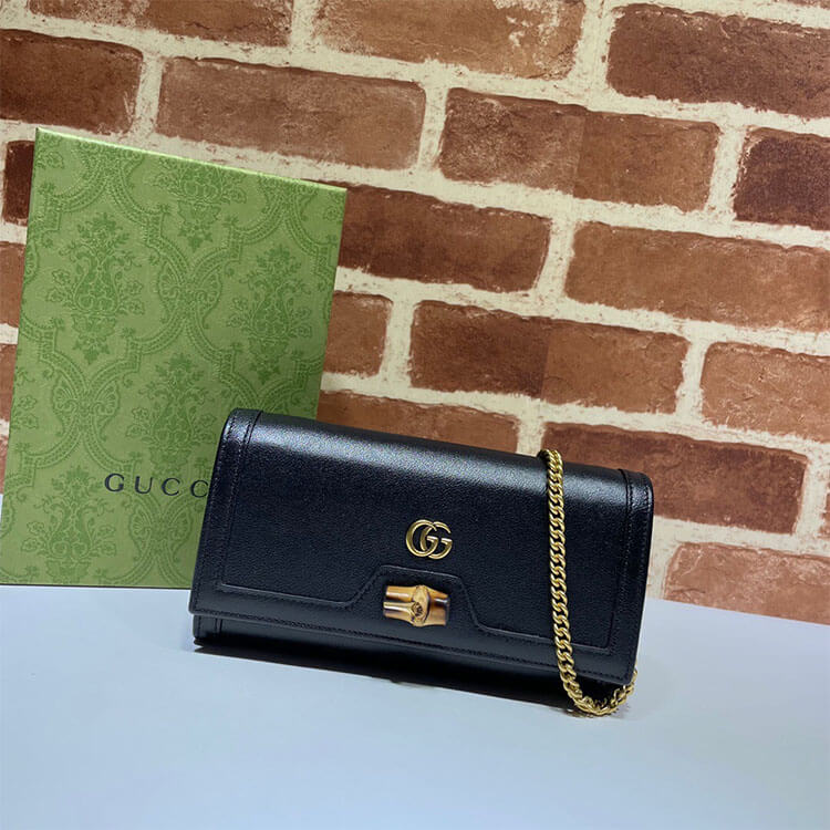 Replica Gucci Diana Chain Wallet With Bamboo 658243 17Q0T 1000 (2)