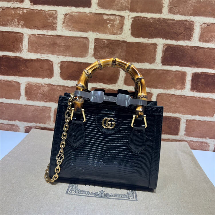 Replica Gucci Diana Lizard Mini Bag 675800 LUZ0G 1000 (2)