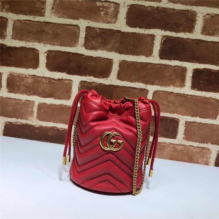Replica Gucci GG Marmont Matelasse Mini Bucket Bag 575163 DTDHT 6832 (2)