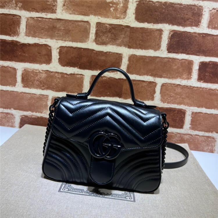 Replica Gucci GG Marmont Mini Top Handle Bag 702563 DTDFV 1000 (2)