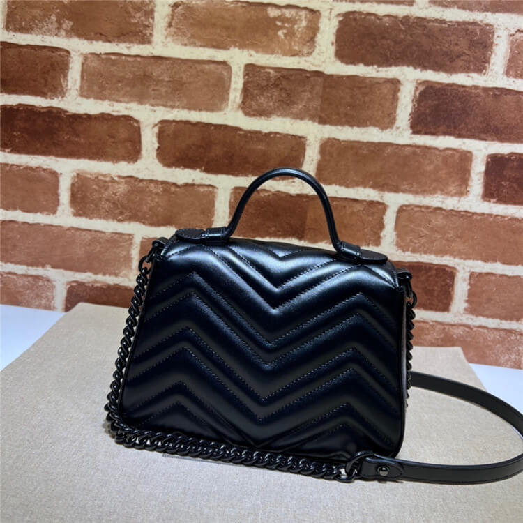 Replica Gucci GG Marmont Mini Top Handle Bag 702563 DTDFV 1000 (4)
