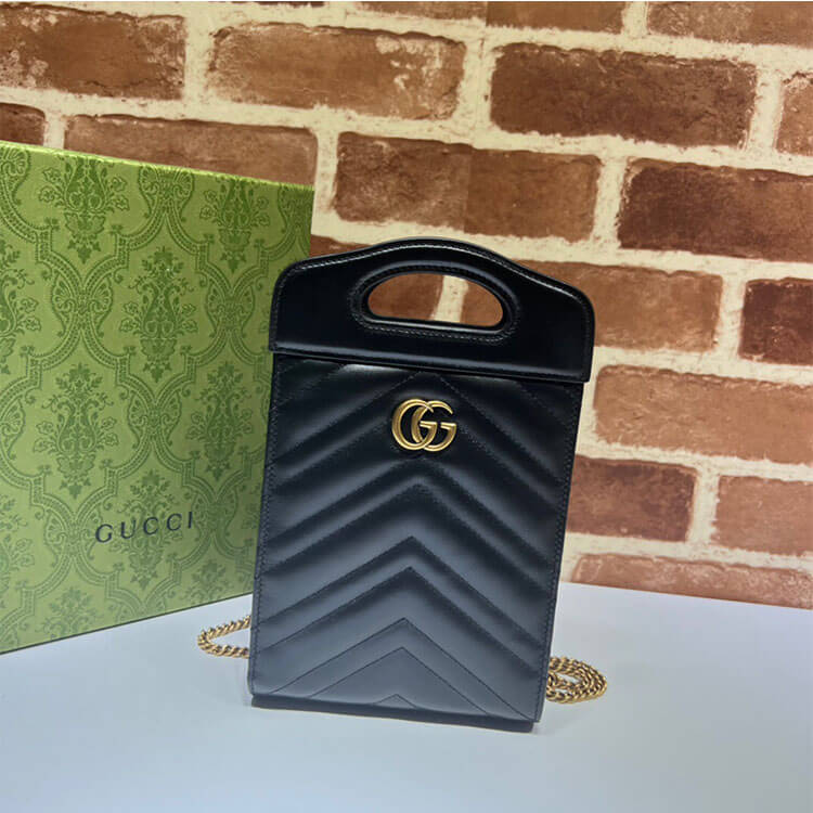Replica Gucci GG Marmont Top Handle Mini Bag 699756 DTDHT 1000 (2)