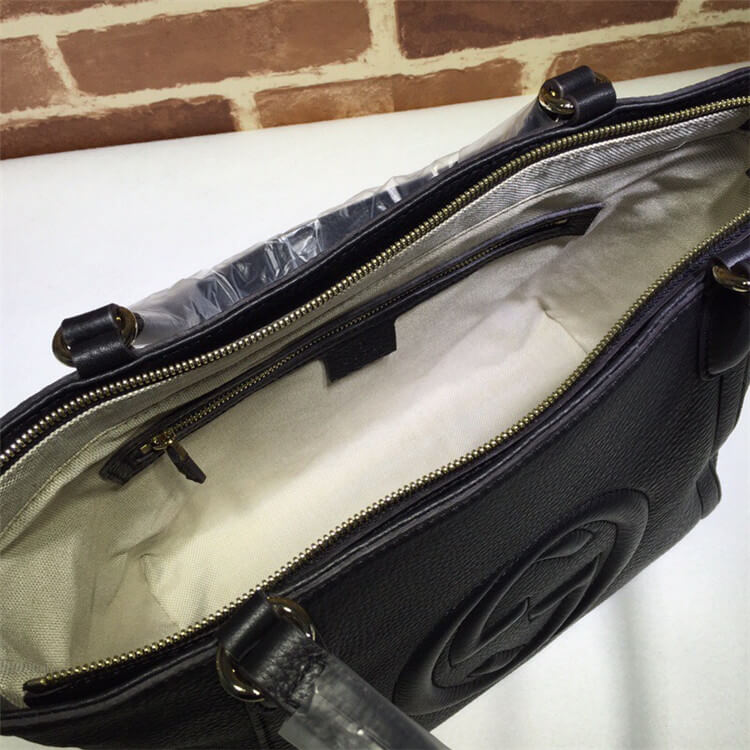 Replica Gucci Soho Leather Top Handle Bag 369176 A7M0G 1000 (6)